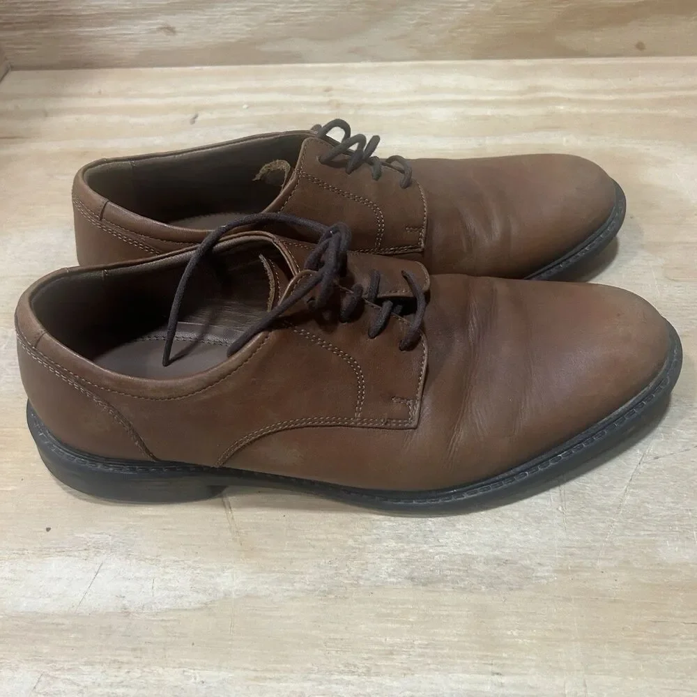 Johnston Murphy Shoes Mens Size 9 Brown Genuine Leather Plain Toe Oxford